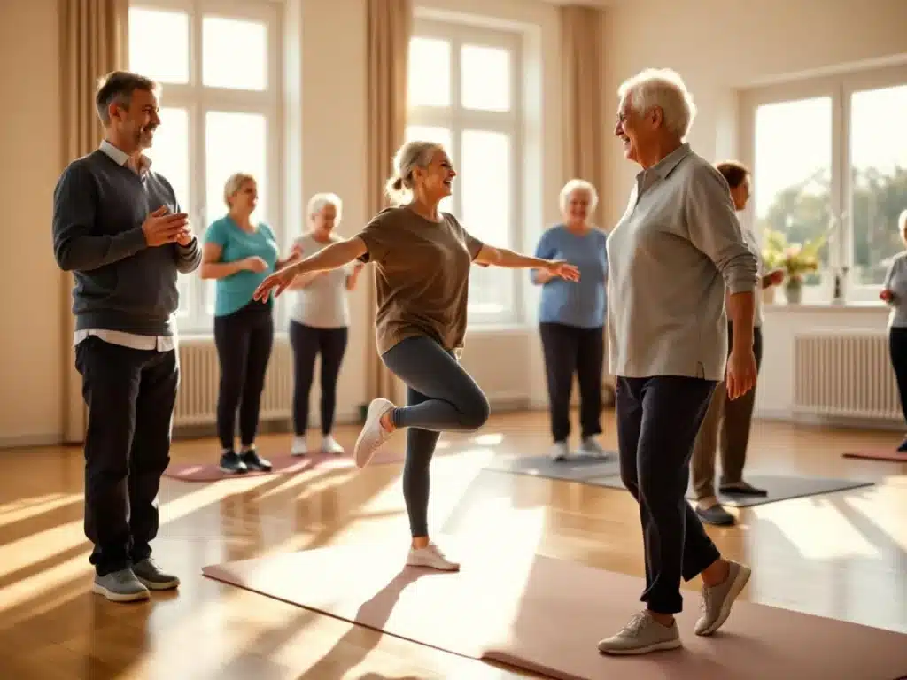 Photo gymnastique-seniors-equilibre-bouger